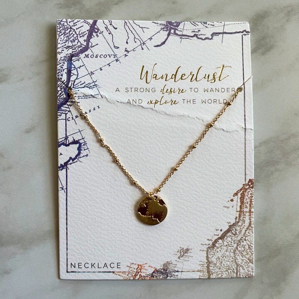 Gold “Wanderlust” necklace from Francesca’s